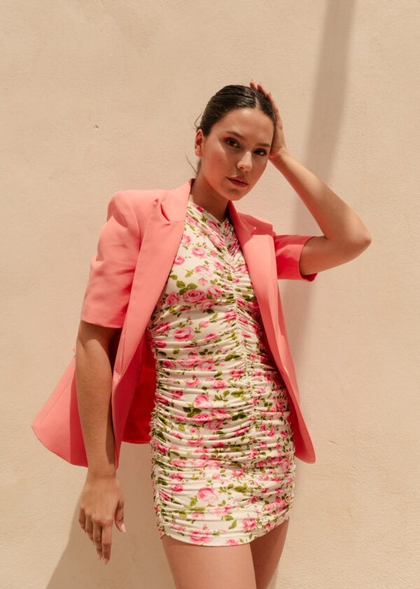 vestido estampado floral-beige-xs