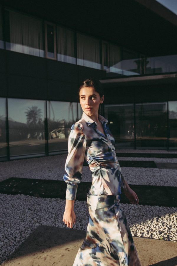 Camisa Estampada Satinada