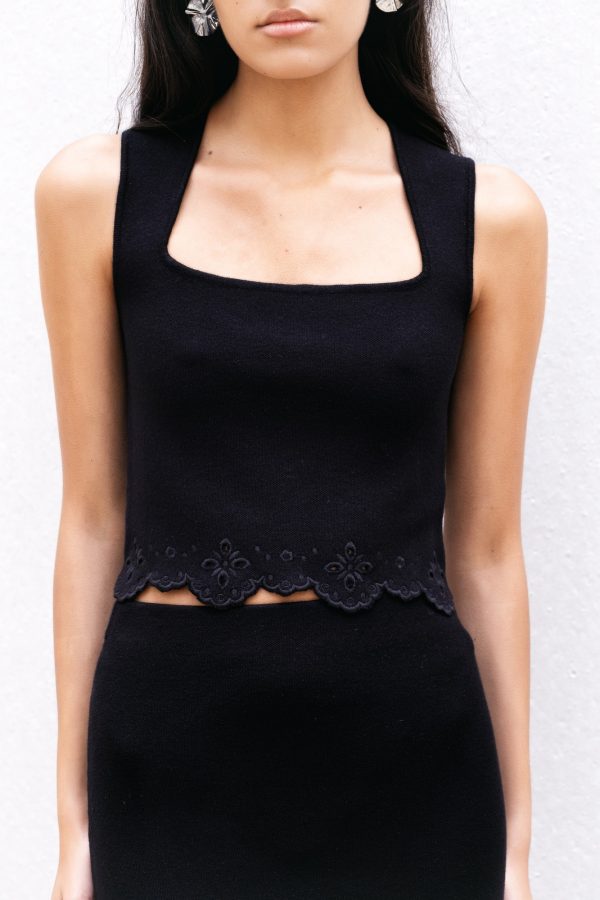 FALDA MIDI PUNTO BORDADOS - Imagen 4