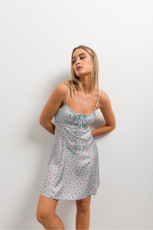 VESTIDO SATINADO ESTAMPADO FLORAL - Imagen 2