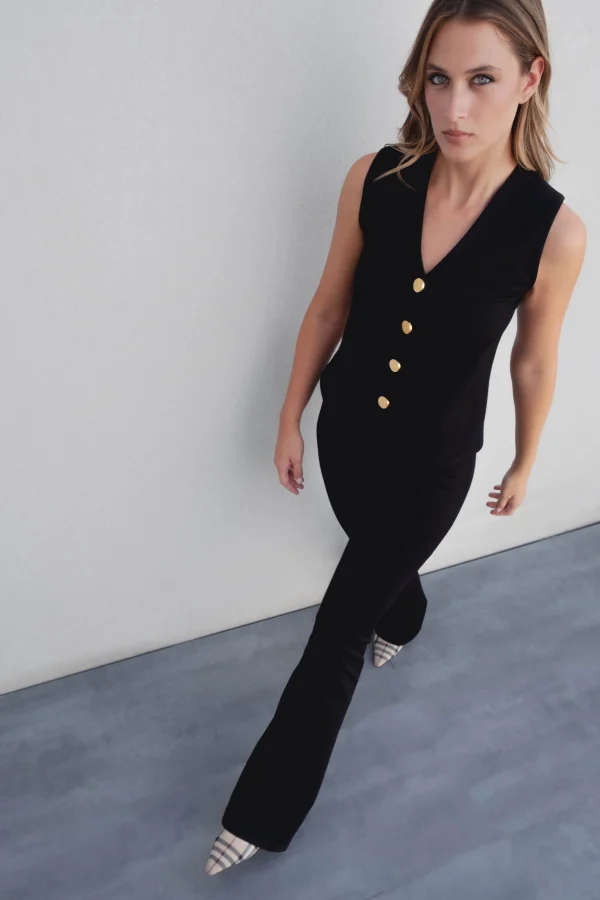 PANTALON PUNTO TEXTURA FLARE - Imagen 2