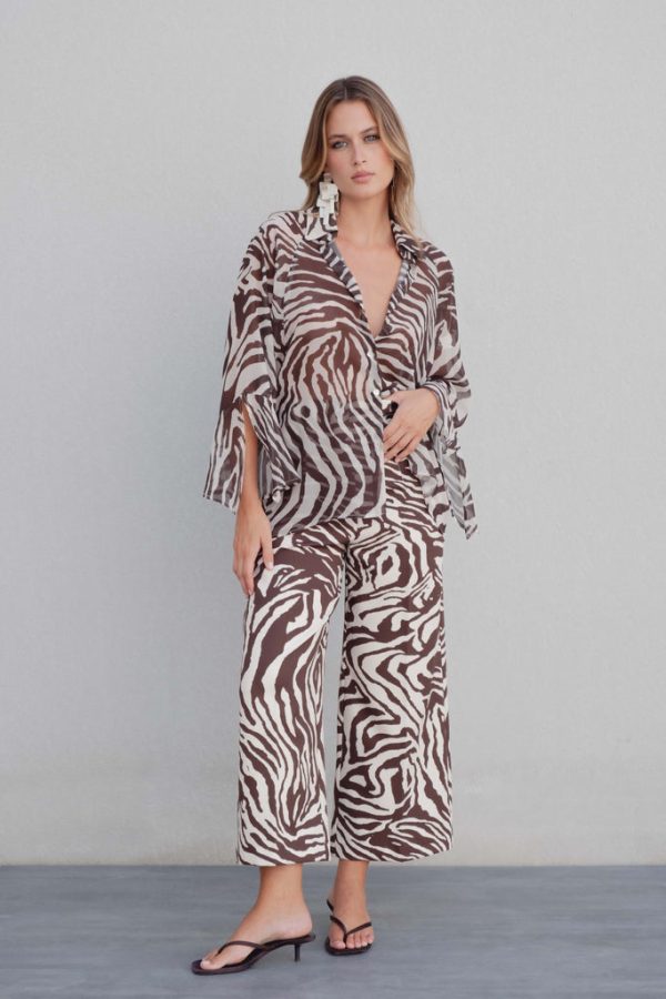 CAMISA SEMITRANSPARENTE ESTAMPADA - Imagen 2