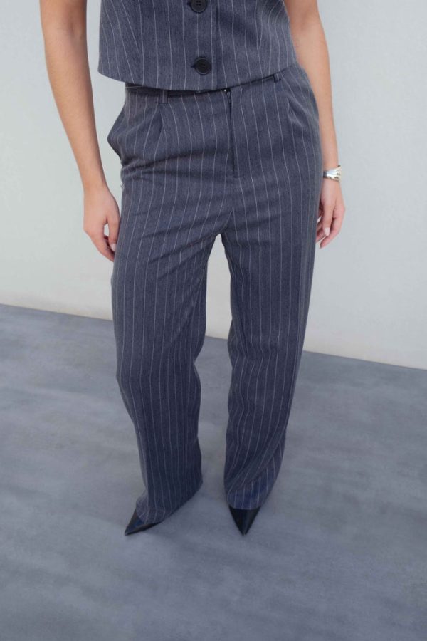PANTALÓN EFECTO DENIM RAYA DIPLOMÁTICA - Imagen 2
