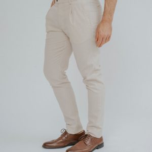PANTALÓN CASUAL TRAJE PINZAS BEIGE