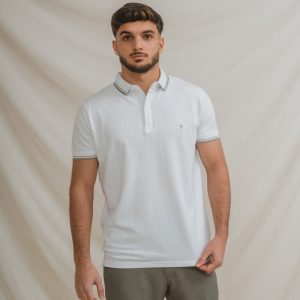 POLO BÁSICO BLANCO PIQUÉ LÍNEA
