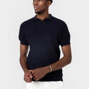POLO TRICOT ESTRUCTURA MARINO