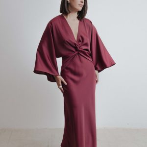 VESTIDO SATINADO NUDO
