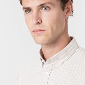 CAMISA OXFORD RAYAS BEIGE
