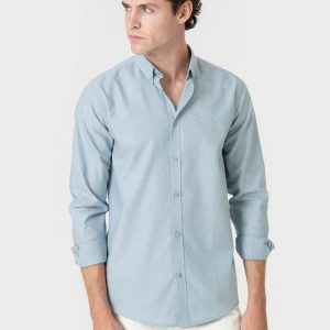 CAMISA OXFORD CELESTE